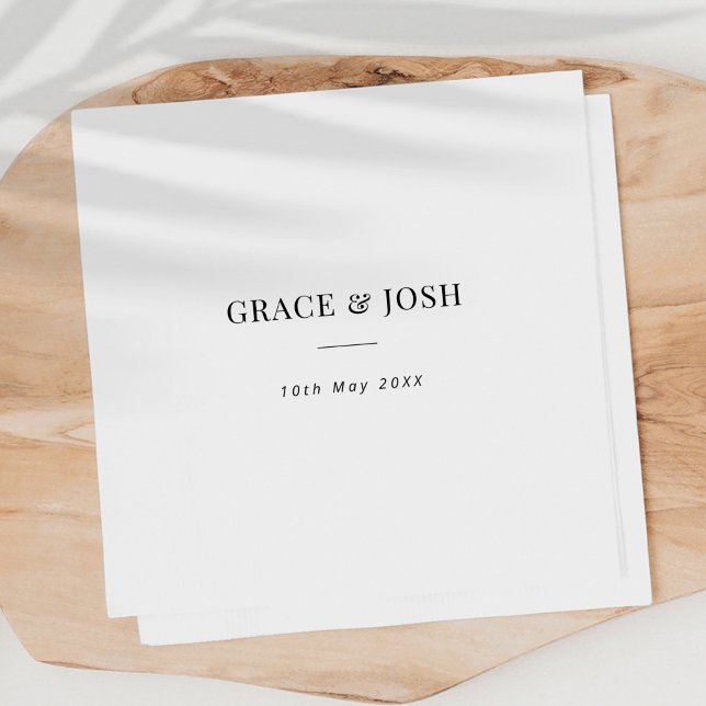 Elegant Minimalist Couple Name Wedding Napkin (Creator Uploaded)