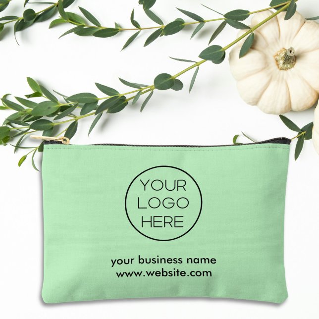 Elegant Minimalist Custom Business Logo | Mint Accessory Pouch (Creator Uploaded)