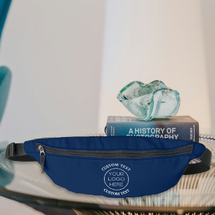 Elegant Minimalist Custom Business Logo   Navy Bum Bags