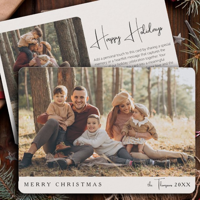 Elegant Minimalist Custom Christmas Simple Photo Holiday Card (Image by senivpetro on Freepik)