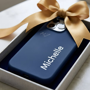 Elegant Minimalist Custom Name Navy Blue Gift