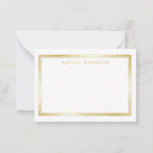 Elegant, minimalist, customisable, gold metallic card