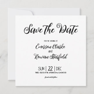 Elegant Minimalist customisable with Back Photo  Save The Date