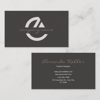 Elegant Minimalist Dark Business Card