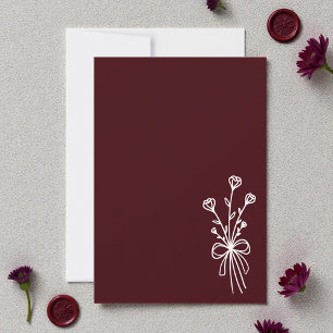 Elegant Minimalist Deep Burgundy Invitation