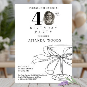 Elegant minimalist design 40th birthday party invitation