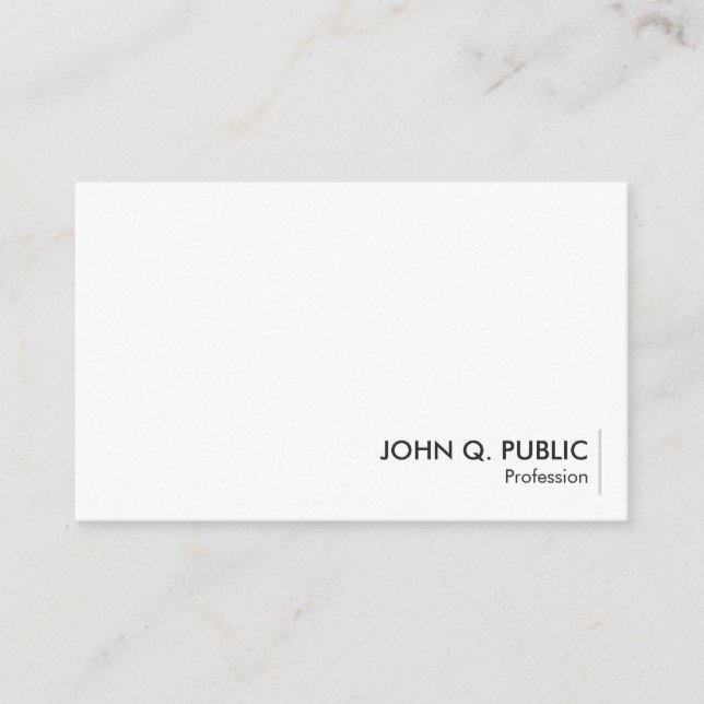 Elegant Minimalist Design Custom Template Modern Business Card (Front)