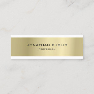 Elegant Minimalist Design Gold Plain Luxury Modern Mini Business Card