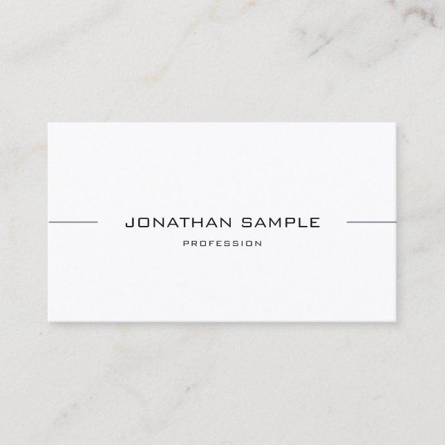 Elegant Minimalist Design Smart Modern Plain Business Card (Front)