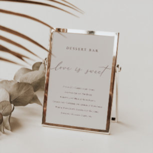 Elegant Minimalist Dessert Bar Menu Sign Invitation
