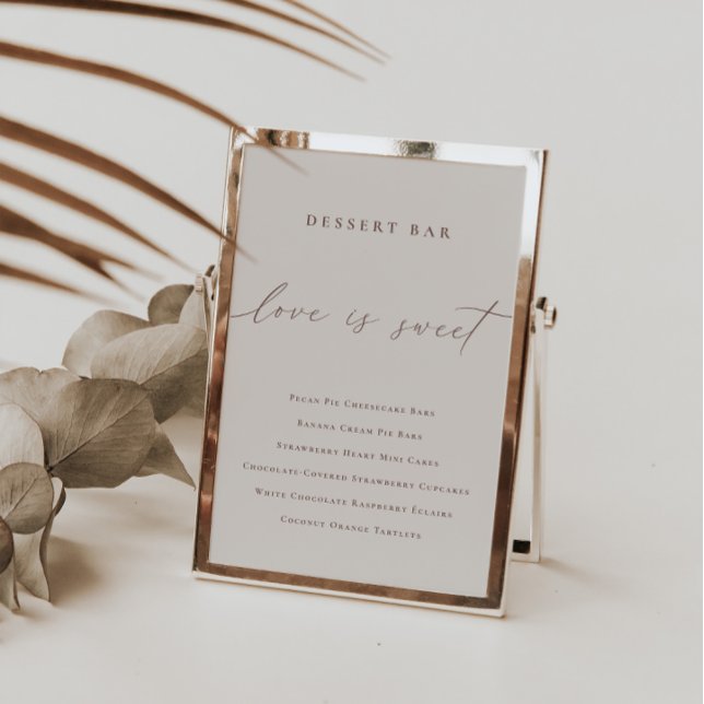 Elegant Minimalist Dessert Bar Menu Sign           Invitation (Creator Uploaded)