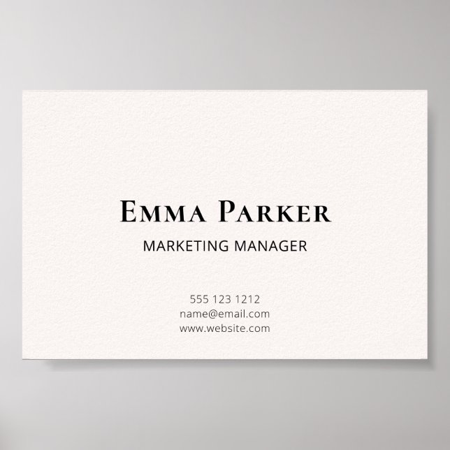Elegant Minimalist Digital Business Card Poster (Front)