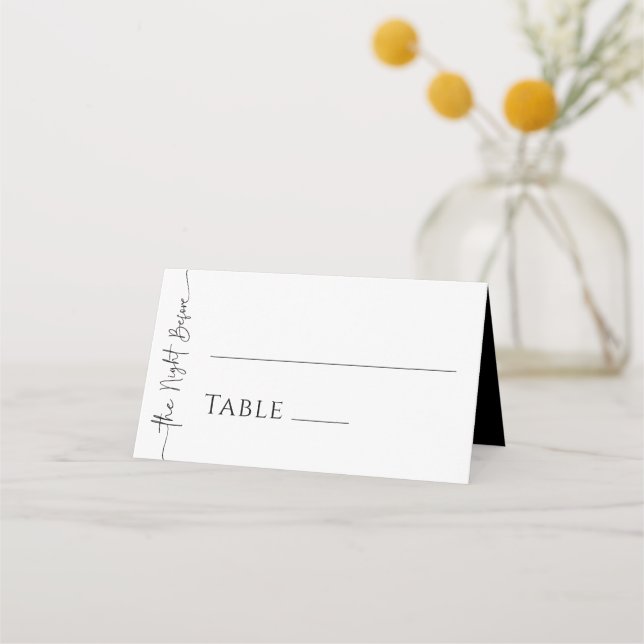 Elegant Minimalist Dinner Folded Place Card (Front)