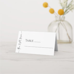 Elegant Minimalist Dinner Folded Place Card