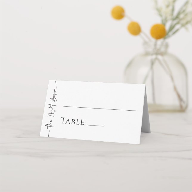 Elegant Minimalist Dinner Folded Place Card (Front)