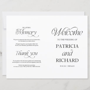 Elegant Minimalist DIY Wedding Folded Program