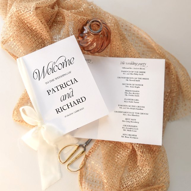 Elegant Minimalist DIY Wedding Folded Program (Creator Uploaded)