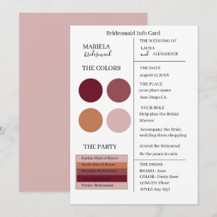 Elegant Minimalist Dusty Rose Bridesmaid Invitatio Invitation