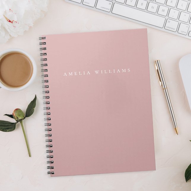 Elegant Minimalist Dusty Rose Monogram Notebook (Creator Uploaded)