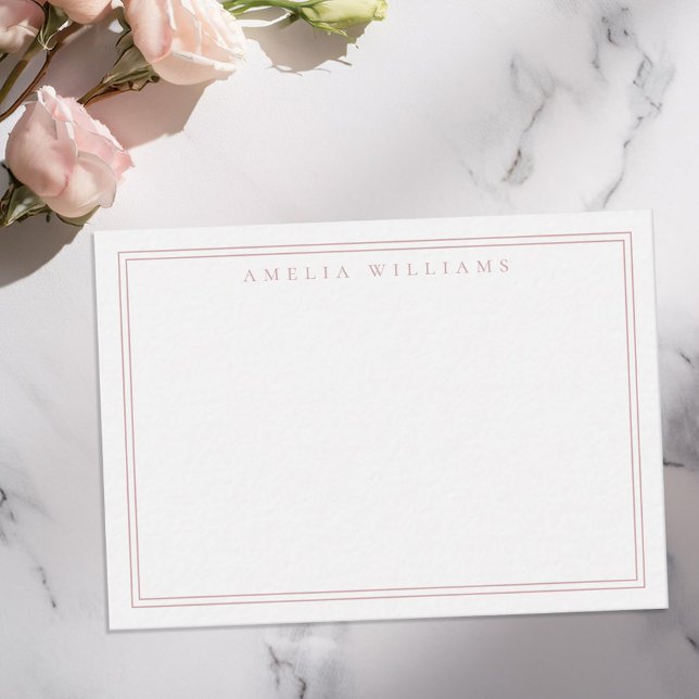 Elegant Minimalist Dusty Rose Two Border Card (Creator Uploaded)