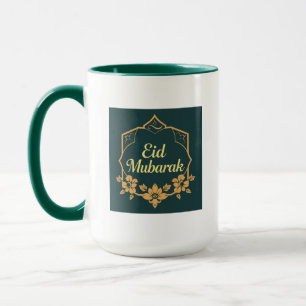 Elegant Minimalist Eid Mubarak Mug – Emerald Green