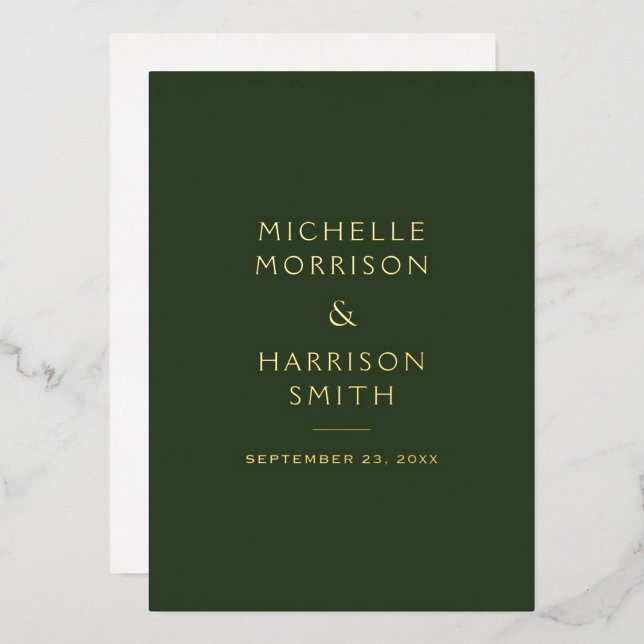 Elegant Minimalist Emerald Green Wedding Gold (Creator Uploaded)