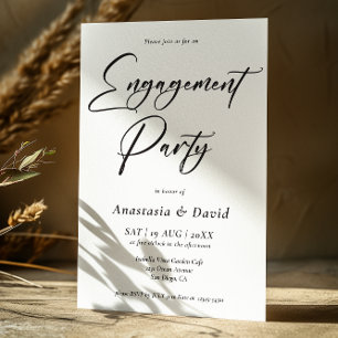 Elegant Minimalist Engagement Party Invitation