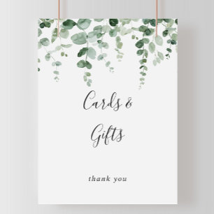 Elegant Minimalist Eucalyptus Cards and Gifts Sign