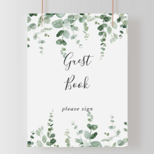Elegant Minimalist Eucalyptus Guest Book Sign