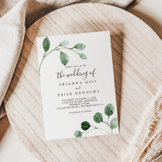 Elegant Minimalist Eucalyptus The Wedding Of Invitation