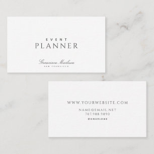 Elegant Minimalist Event Planner Business Card