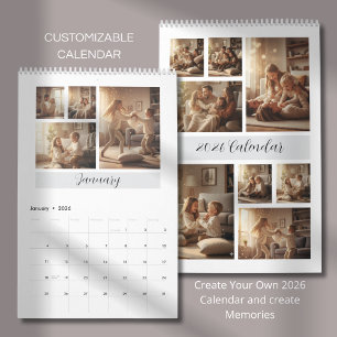 Elegant Minimalist Family Photo Calendar 2026