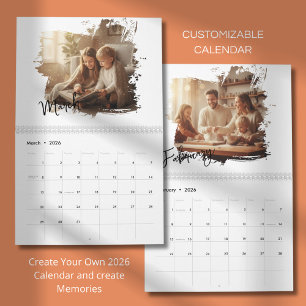 Elegant Minimalist Family Photo Calendar 2026