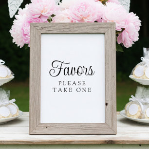 Elegant Minimalist "Favors - Please Take One" Sign