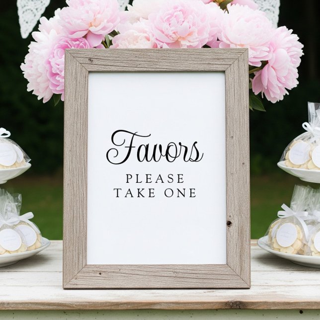 Elegant Minimalist "Favours - Please Take One" Sig Poster (Creator Uploaded)