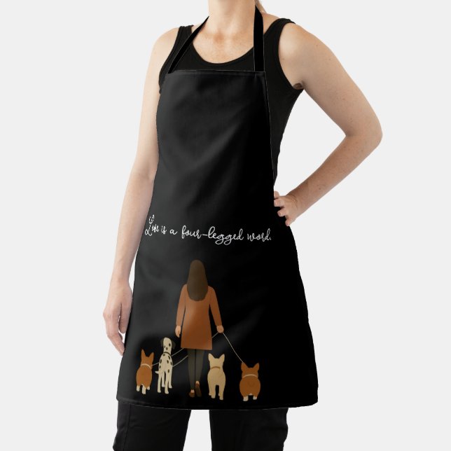Elegant Minimalist Female Dog Walker  Apron (Insitu)