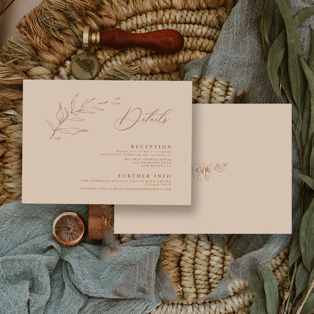 Elegant Minimalist Floral Calligraphy Wedding Enclosure Card (Creator Uploaded)