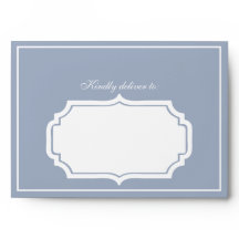 Elegant Minimalist Floral Dusty Blue Envelope