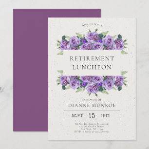 Elegant Minimalist Floral Retirement Invitation