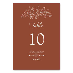 Elegant Minimalist Floral Sage Green Wedding Table Number
