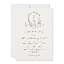 Elegant Minimalist Floral Wedding Invitation