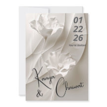 Elegant Minimalist Floral Wedding Invitation