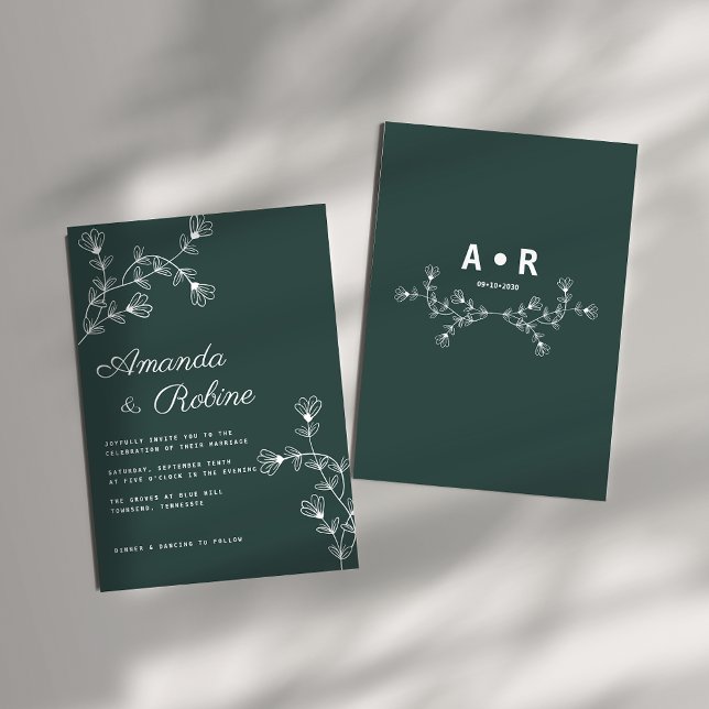 Elegant Minimalist Floral Wedding Invitation (Creator Uploaded)