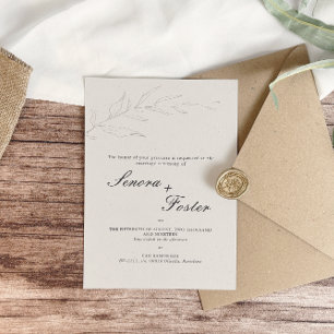 Elegant Minimalist Floral Wedding Invitation