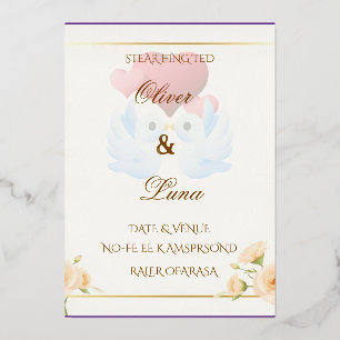 Elegant Minimalist Floral Wedding Invitation