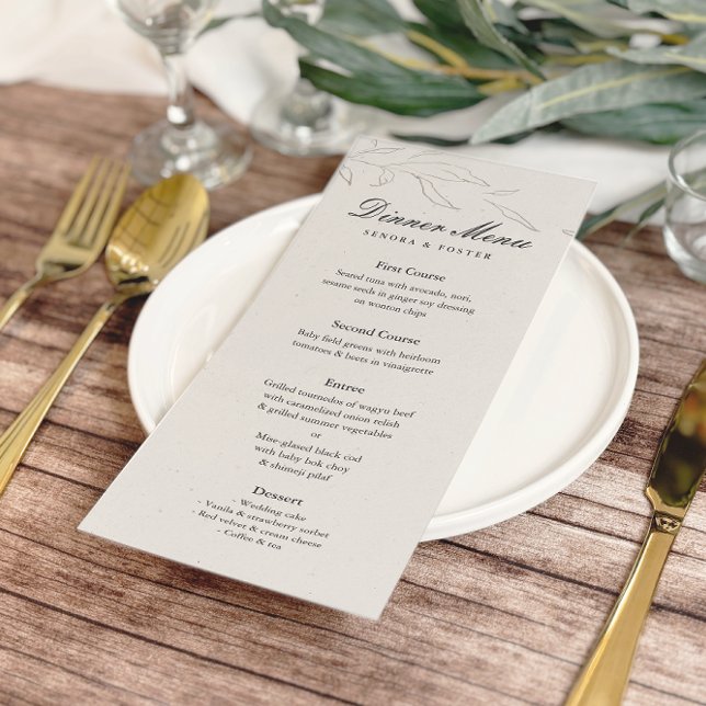 Elegant Minimalist Floral Wedding Menu (Creator Uploaded)