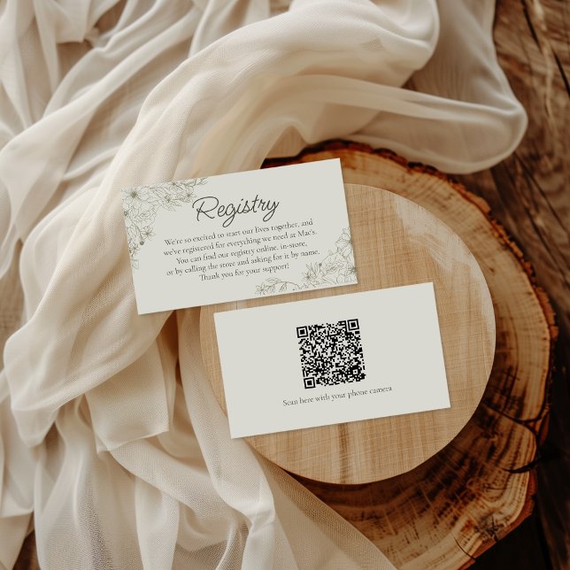 Elegant Minimalist Floral Wedding Registry Insert  (Creator Uploaded)