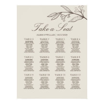 Elegant Minimalist Floral Wedding Seating Chart 