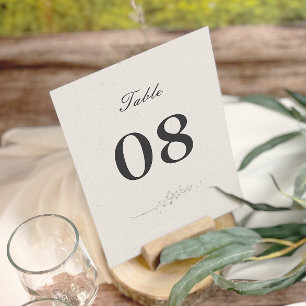Elegant Minimalist Floral Wedding Table Numbers