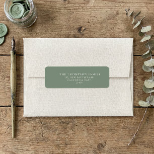 Elegant minimalist forest green return address Label